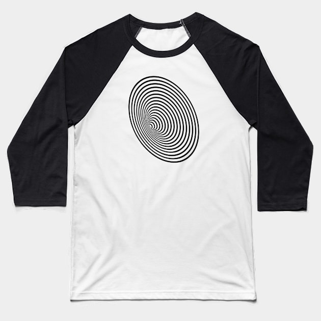 Hypnotic Circles Minimalart Baseball T-Shirt by FunnyMoonCosmic